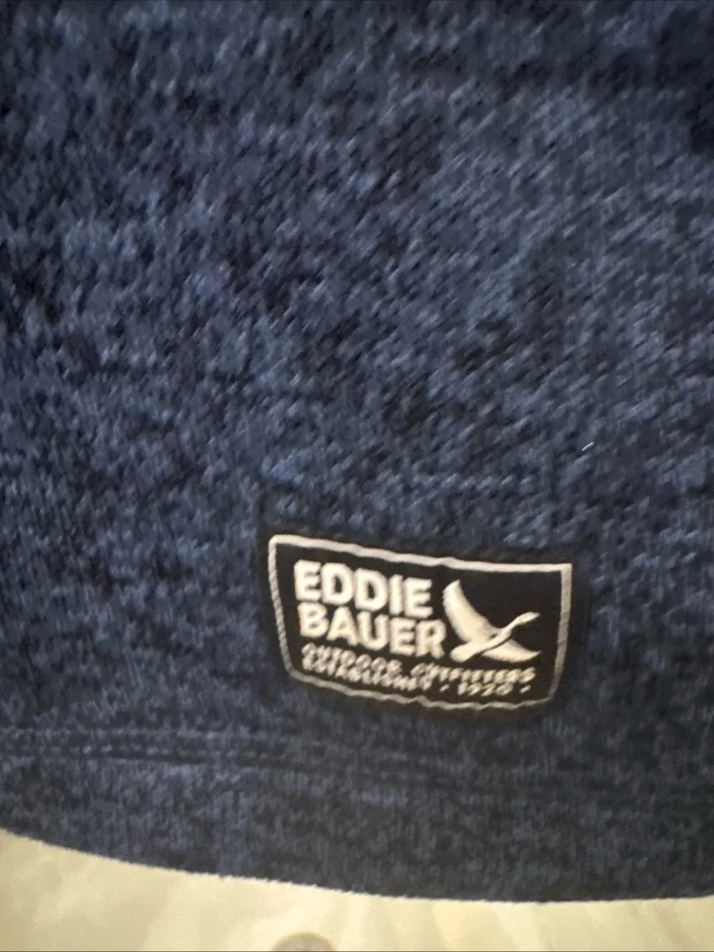 Eddie Bauer Men’s Navy Quarter-Zip Fleece Pullover
